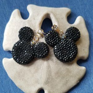 🐭Mickey Mouse Head Black Sparkly Resin - NWOT🐭